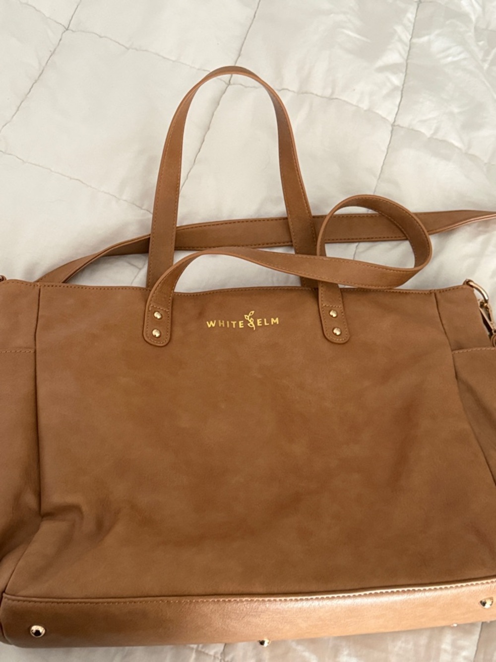 White + Elm Tan Everyday Tote with Dual Straps